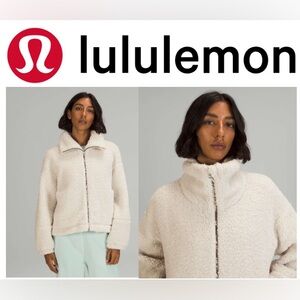 Lululemon Cinchable Sherpa Fleece Zip-Up in white opal size M